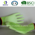 Fluorescent Green PU Coated Work Safety Glove (SL-PU201G)